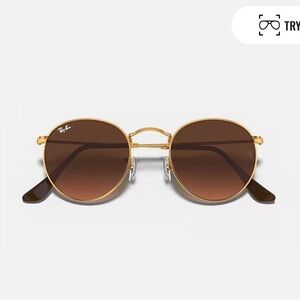 Ray-Ban ROUND METAL brown Authentic